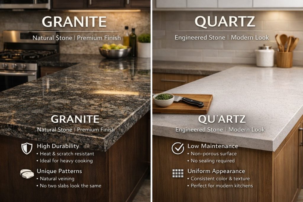 Granite vs Quartz Countertop Comparison