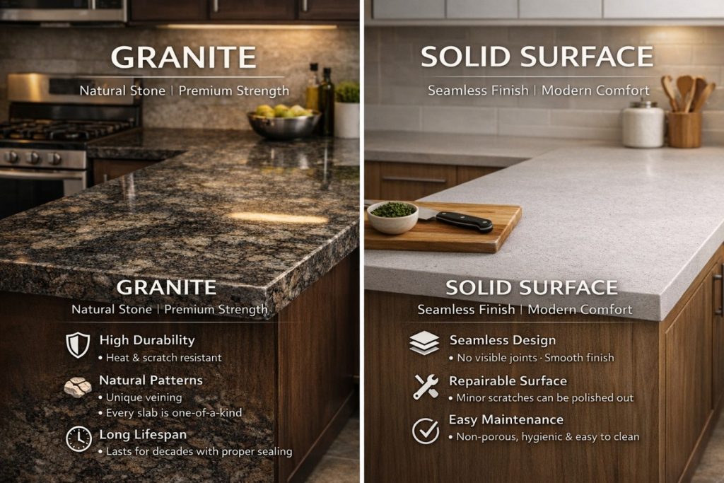 Granite vs Solid Surface Countertops